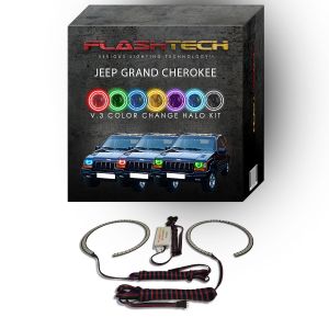 Jeep Grand Cherokee V.3 Fusion Color Change LED Halo Headlight Kit 1993-1998