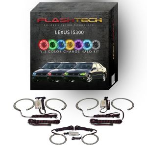 Lexus IS300 V.3 Fusion Color Change Headlight & LED Halo Fog Light Kit 2001-2005