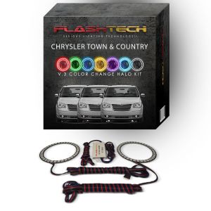 Chrysler Town & Country V.3 Fusion Color Change LED Halo Fog Light Kit 2005-2010