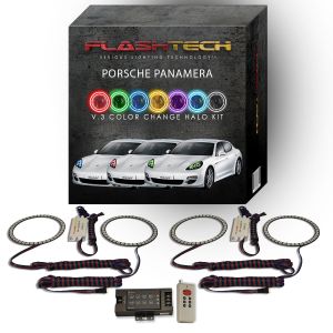 Porsche Panamera 2010-2013 V.3 Fusion Color Change LED Halo Headlight Kit with RF Remote