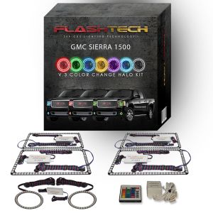 GMC Sierra V.3 Fusion Color Change Headlight & LED Halo Fog Light Kit 2007-2013 V.3 Fusion Color Change LED Halo Headlight and Fog light Kit with IR Remote