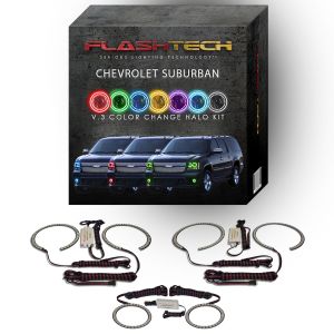 Chevrolet Suburban V.3 Fusion Color Change Headlight & LED Halo Fog Light Kit 2007-2013