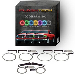 Dodge Ram V.3 Fusion Color Change Headlight & LED Halo Fog Light Kit 2006-2008