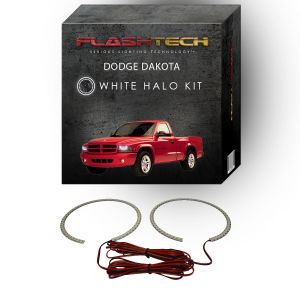 Dodge Dakota White LED Halo Headlight Kit 1997-2004
