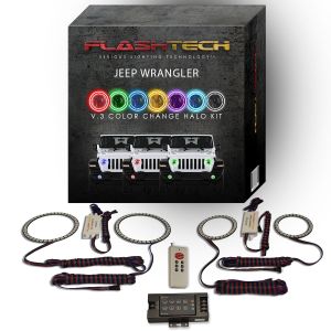 Jeep Wrangler JL V.3 Fusion Color Change Headlight & LED Halo Fog Light Kit 2018-2019 V.3 Fusion Color Change LED Halo Headlight and Fog light Kit with RF Remote