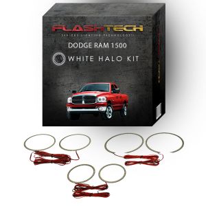 Dodge Ram White Headlight & LED Halo Fog Light Kit 2006-2008