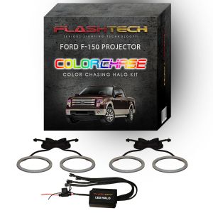 Ford F150 Projector ColorChase Headlight & LED Halo Fog Light Kit 2013-2014