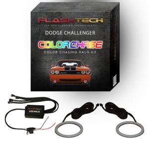 Dodge Challenger 2008-2014 Color Chase External Mount Waterproof LED Halo Fog Light Kit