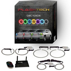 GMC Yukon V.3 Fusion Color Change Headlight & LED Halo Fog Light Kit 2007-2013 V.3 Fusion Color Change LED Halo Headlight and Fog light Kit with Wifi Remote