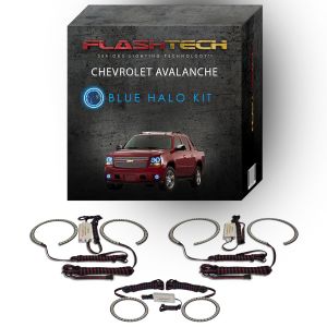 Chevrolet Avalanche V.3 Fusion Color Change Headlight & LED Halo Fog Light Kit 2007-2013 Blue LED Halo Headlight and Fog light Kit