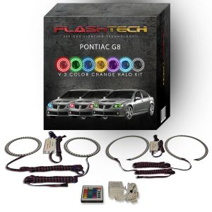 Pontiac G8 2008-2009 V.3 Fusion Color Change LED Halo Headlight Kit with IR Remote