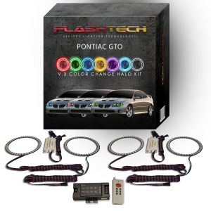 Pontiac GTO 2004-2006 V.3 Fusion Color Change LED Halo Headlight Kit with RF Remote