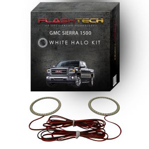 GMC Sierra White LED Halo Fog Light Kit 2014-2016