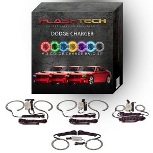 Dodge Charger V.3 Fusion Color Change Headlight & LED Halo Fog Light Kit 2005-2010