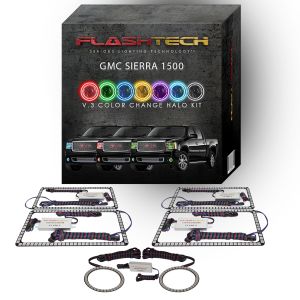 GMC Sierra V.3 Fusion Color Change Headlight & LED Halo Fog Light Kit 2007-2013