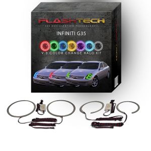 Infiniti G35 Sedan V.3 Fusion Color Change LED Halo Headlight Kit 2003-2004