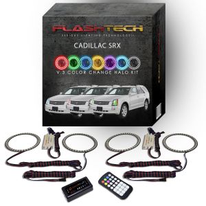 Cadillac SRX 2004-2009 V.3 Fusion Color Change LED Halo Headlight Kit with Bluetooth RF Remote