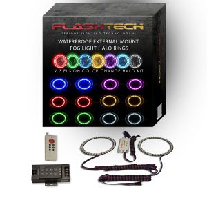 Chrysler Sebring V.3 Fusion Color Change External Waterproof LED Halo Fog Light Kit 2008-2010 V.3 Fusion Color Change External Mount Waterproof LED Halo Fog Light Kit with RF Remote