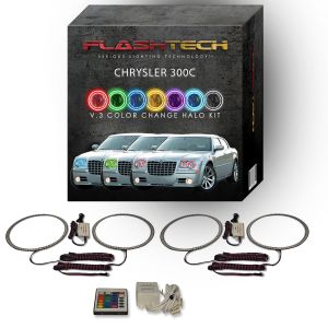 Chrysler 300c 2005-2010 V.3 Fusion Color Change LED Halo Headlight Kit with IR Remote