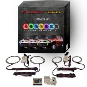 Hummer H3 V.3 Fusion Color Change Headlight & LED Halo Fog Light Kit 2006-2010 V.3 Fusion Color Change LED Halo Headlight and Fog light Kit with IR Remote