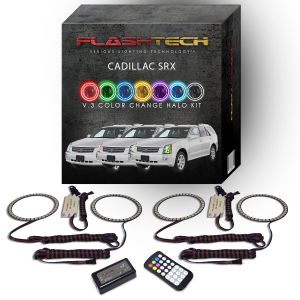 Cadillac SRX 2004-2009 V.3 Fusion Color Change LED Halo Headlight Kit with Colorfuse RF Remote