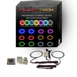 Dodge Avenger V.3 Fusion Color Change External Waterproof LED Halo Fog Light Kit 2008-2015 V.3 Fusion Color Change External Mount Waterproof LED Halo Fog Light Kit with IR Remote