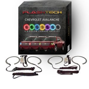 Chevrolet Avalanche V.3 Fusion Color Change LED Halo Headlight Kit 2007-2013