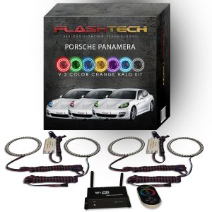 Porsche Panamera 2010-2013 V.3 Fusion Color Change LED Halo Headlight Kit with Wifi Remote