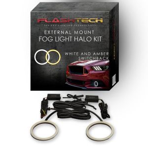 Chevrolet Suburban External Waterproof White & Amber Switchback LED halo Fog Light Kit 2007-2013