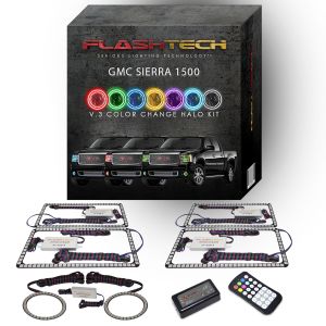 GMC Sierra V.3 Fusion Color Change Headlight & LED Halo Fog Light Kit 2007-2013 V.3 Fusion Color Change LED Halo Headlight and Fog light Kit with Colorfuse RF Remote