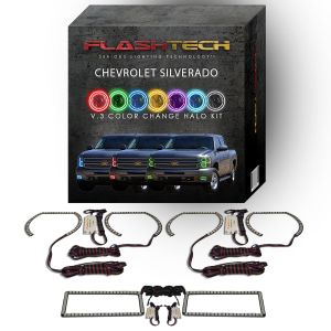 Chevrolet Silverado V.3 Fusion Color Change LED Halo Headlight Fog Light Kit 2007-2013