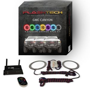 GMC Canyon 2015-2018 V.3 Fusion Color Change LED Halo Headlight Kit with Wifi Remote