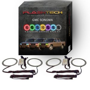 GMC Sonoma V.3 Fusion Color Change LED Halo Headlight Kit 1998-2004