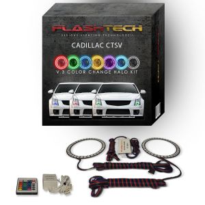 Cadillac CTS-V 2008-2015 V.3 Fusion Color Change LED Halo Headlight Kit with IR Remote