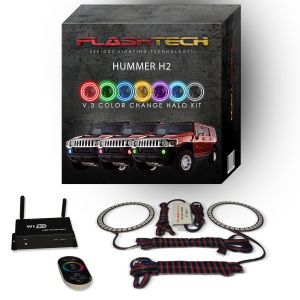 Hummer H2 2003-2009 V.3 Fusion Color Change LED Halo Fog light Kit with Wifi Remote