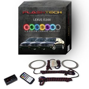 Lexus IS300 2001-2005 V.3 Fusion Color Change LED Halo Fog light Kit with bluetooth RF Remote