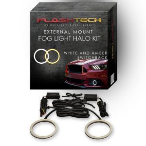 Dodge Charger External Waterproof White & Amber Switchback LED halo Fog Light Kit 2011-2014