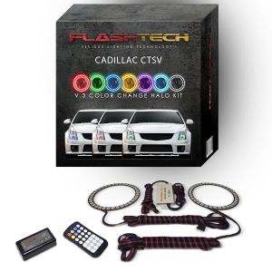 Cadillac CTS-V 2008-2015 V.3 Fusion Color Change LED Halo Headlight Kit with Colorfuse RF Remote