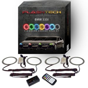 BMW 335i 2006-2008 V.3 Fusion Color Change LED Halo Headlight Kit with Bluetooth RF Remote