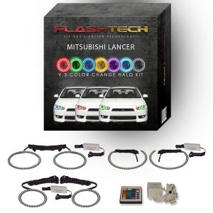 Mitsubishi Lancer V.3 Fusion Color Change Headlight & LED Halo Fog Light Kit 2008-2016 V.3 Fusion Color Change LED Halo Headlight and Fog light Kit with IR Remote