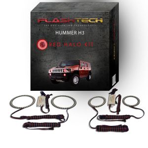Hummer H3 V.3 Fusion Color Change Headlight & LED Halo Fog Light Kit 2006-2010 Red LED Halo Headlight and Fog light Kit
