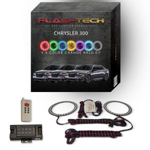 Chrysler 300 2011-2016 V.3 Fusion Color Change LED Halo Headlight Kit with RF Remote