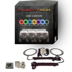 GMC Canyon 2015-2018 V.3 Fusion Color Change LED Halo Headlight Kit with IR Remote