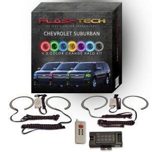 Chevrolet Suburban 2007-2013 V.3 Fusion Color Change LED Halo Headlight Kit with RF Remote