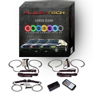 Lexus IS300 V.3 Fusion Color Change Headlight & LED Halo Fog Light Kit 2001-2005 V.3 Fusion Color Change LED Halo Headlight and Fog light Kit with bluetooth RF Remote