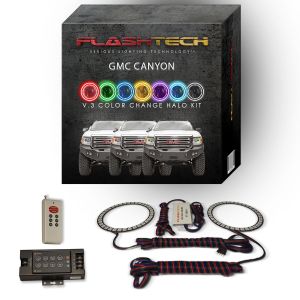 GMC Canyon 2015-2018 V.3 Fusion Color Change LED Halo Headlight Kit with RF Remote