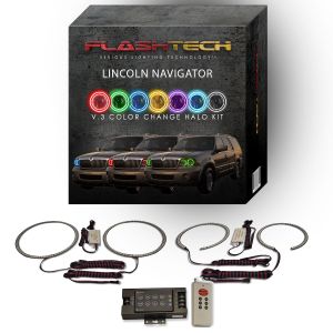 Lincoln Navigator 2003-2006 V.3 Fusion Color Change LED Halo Headlight Kit with RF Remote