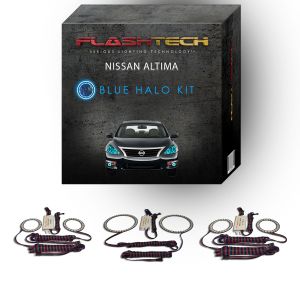 Nissan Altima Sedan V.3 Fusion Color Change Headlight & LED Halo Fog Light Kit 2013-2015 Blue LED Halo Headlight and Fog light Kit