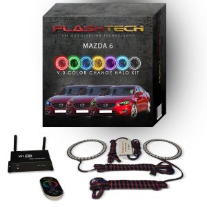 Mazda 6 2014-2015 V.3 Fusion Color Change LED Halo Headlight Kit with Wifi Remote