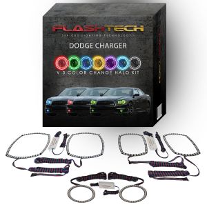 Dodge Charger V.3 Fusion Color Change Headlight & LED Halo Fog Light Kit 2011-2014